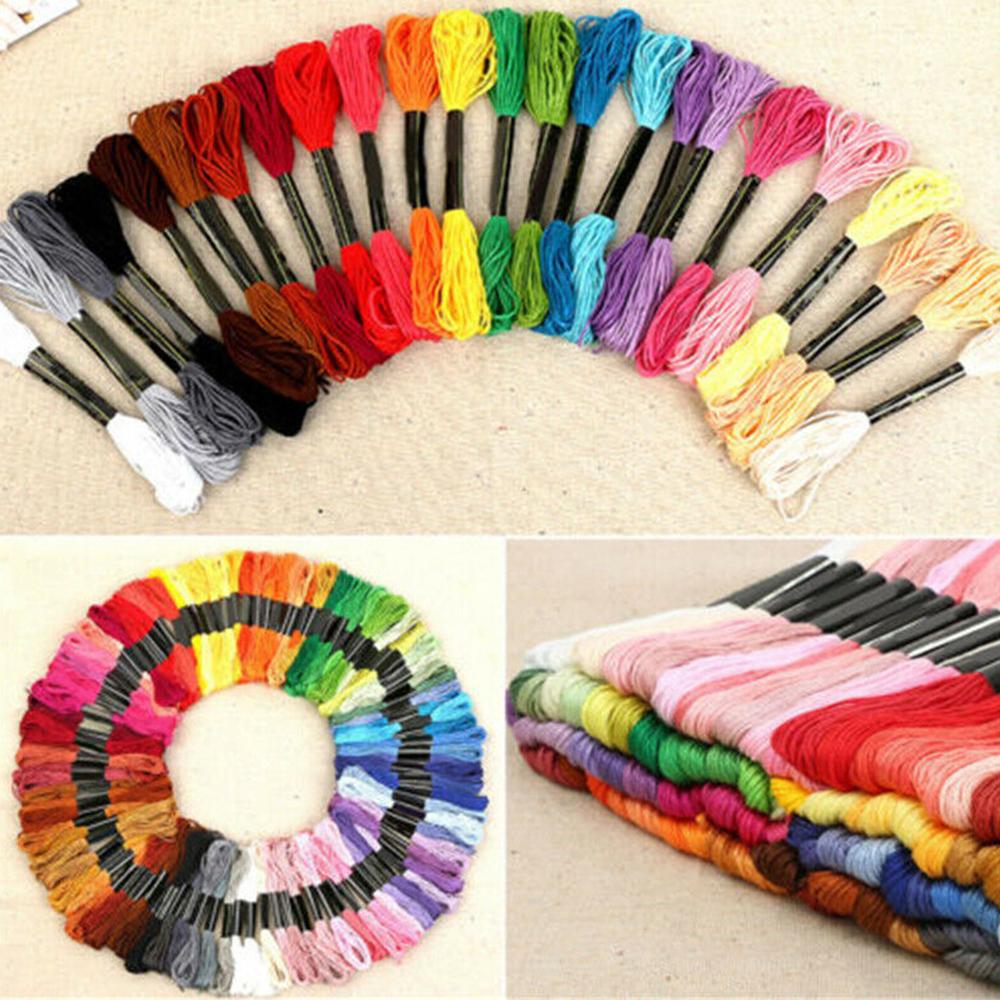 447/200/100 Цветов Хлопковая нить для вышивания крестиком Мулине Швейные мотки Ремесло Смешанные цвета Нить для вышивания крестиком Сделай сам Ремесла