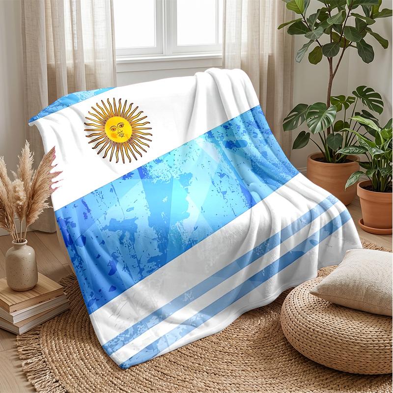 Argentina national football team Theme blanket Soft Flannel Blanket Plush Throw Blanket Cozy Sofa Bed Blanket for Home Decor