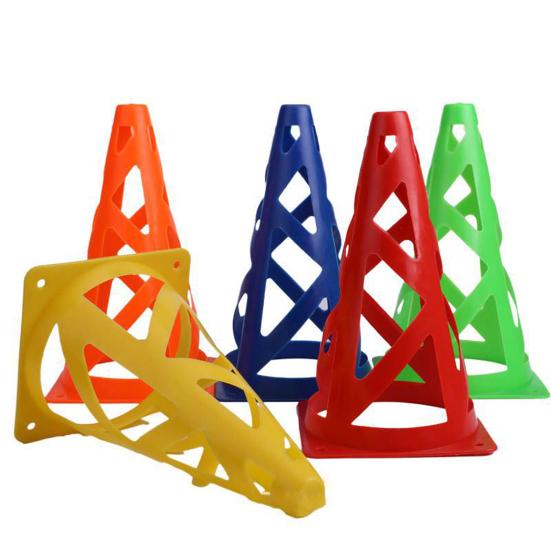 Привлекательный полиэтиленовый материал с защитой от растрескивания, футбольный тренировочный конус, устойчивый к давлению, конусы 23 см, ведро для маркеров, футбольное оборудование