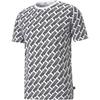 Puma Soft And Comfortable All Over Print Short Sleeve T-Shirt Unisex Tops White 588829-02