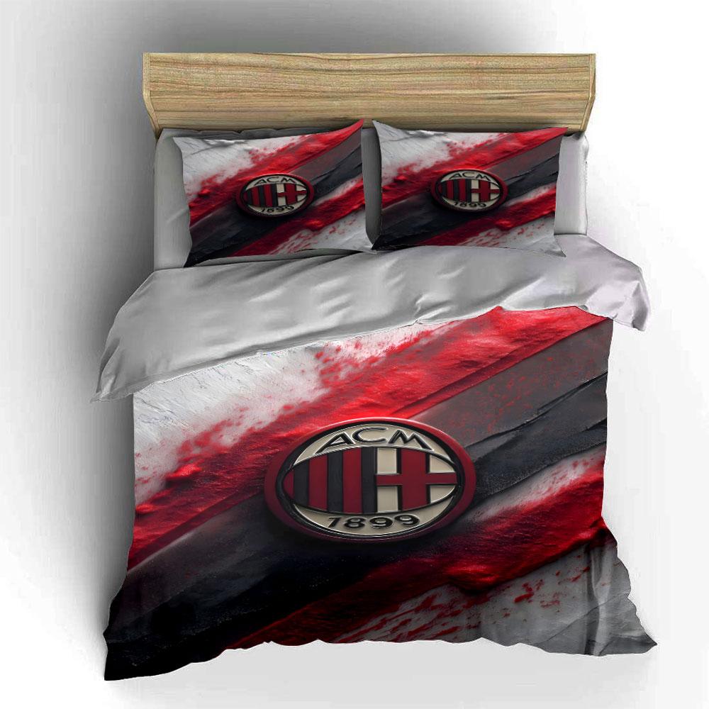 AC Milan logo pattern. Bedding sets Duvet cover sets Duvet covers Pillowcases(1 * Duvet Cover 2 * Pillowcases without duvet insert)