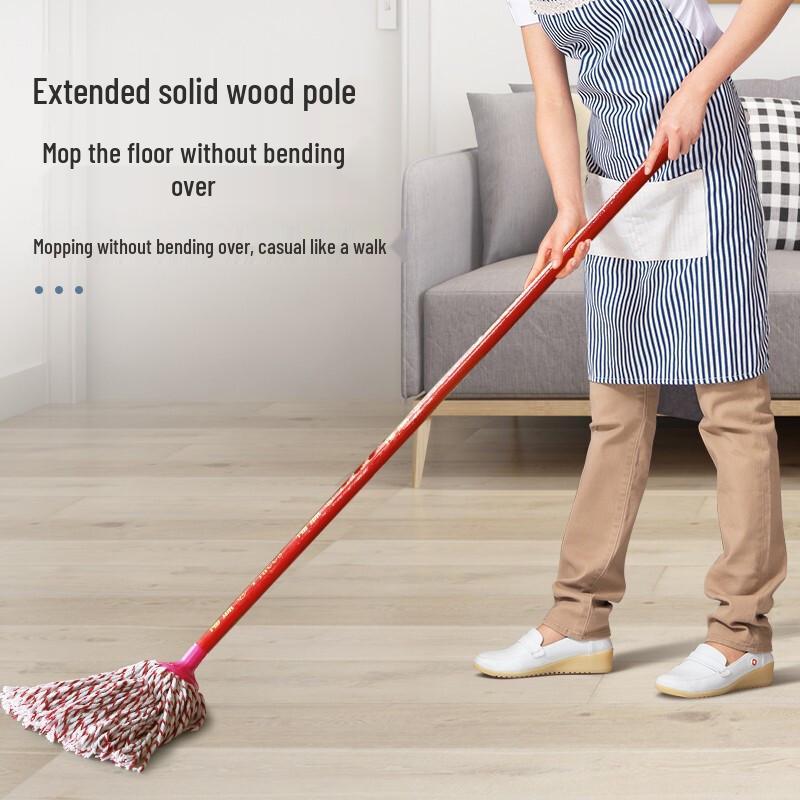 Supercloud Cotton Mop with Wooden Handle