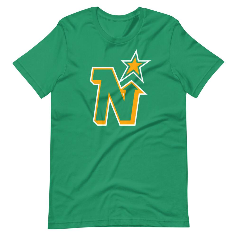 Ретро Футболка с логотипом несуществующей хоккейной команды Minnesota North Stars Унисекс