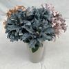 7 Heads Dahlia Bunch Flowers Brushed Cloth Violet Bridal Bouquet  Wedding Party