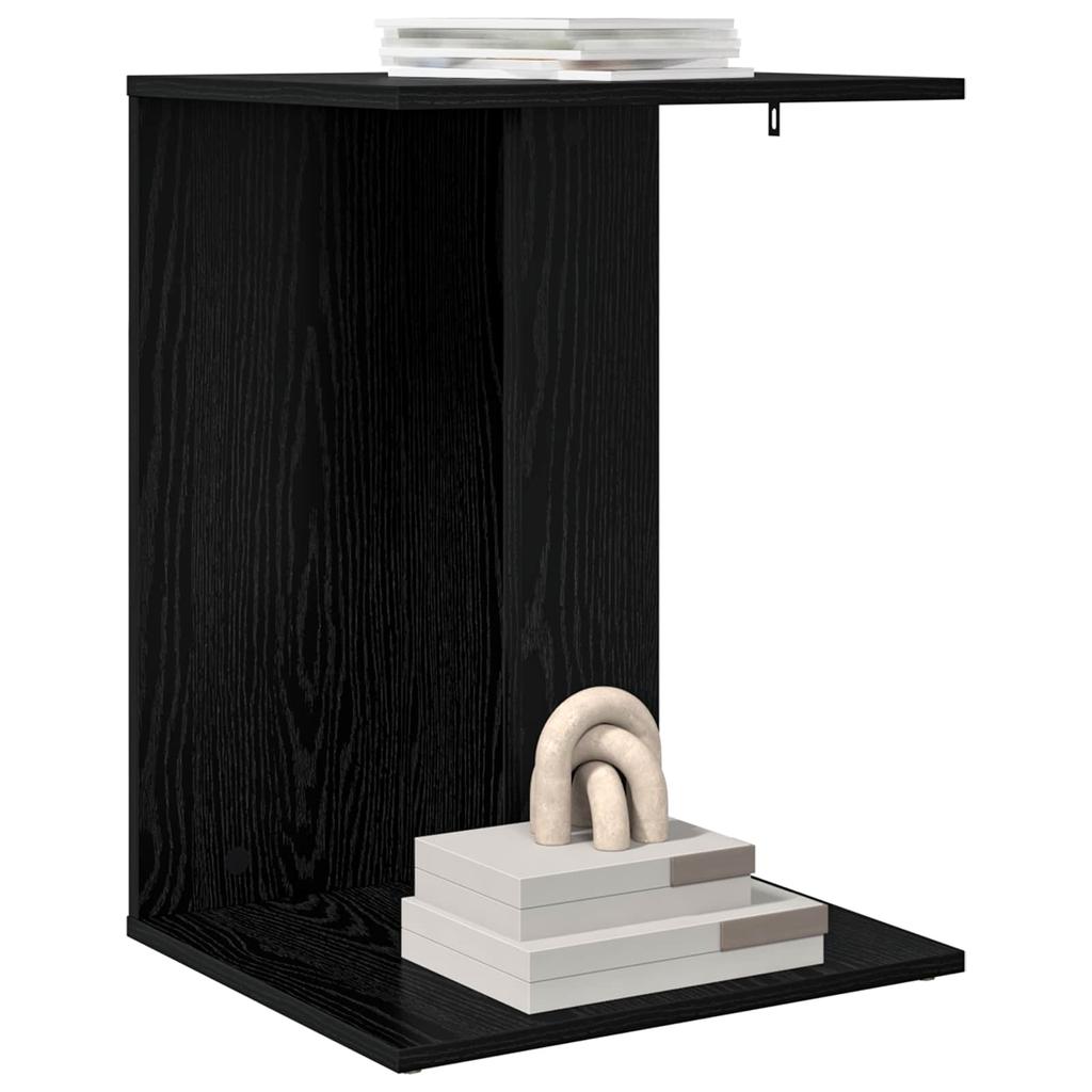 Side Table Black Oak Effect 45 x 40 x 62.5 cm