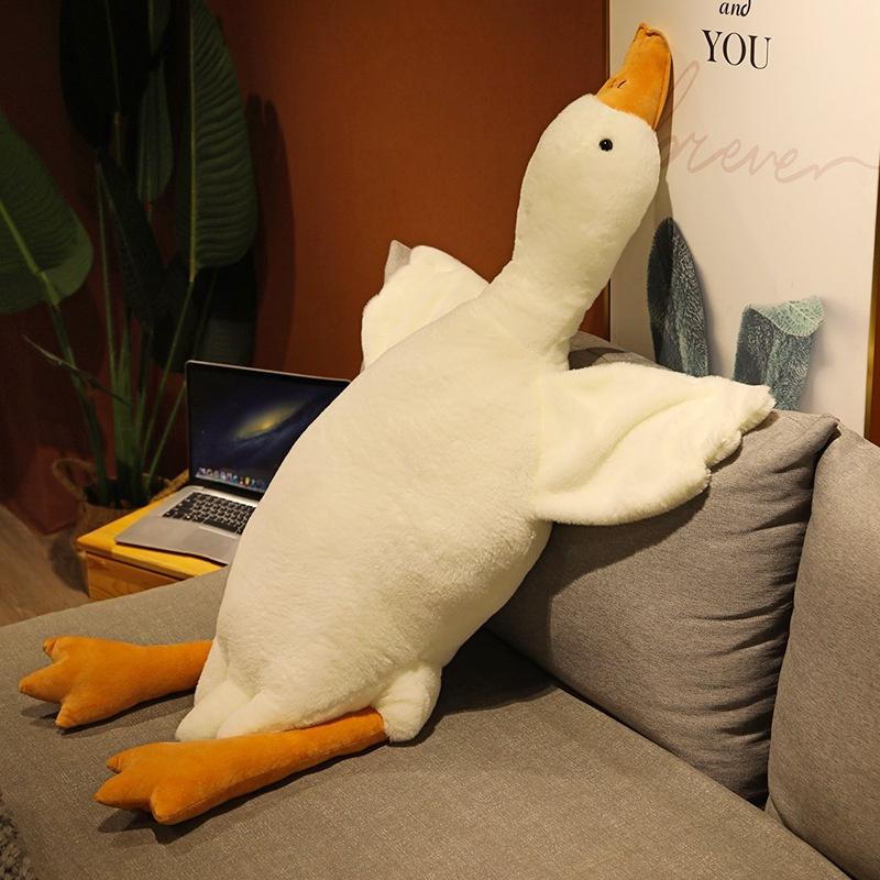 Delightful White Goose Huge Pillow Plush Sleeping Toy Cushion Gift