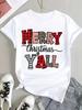 (Asian Size) faith printing trend Christmas Clothing T Shirt Tee Top Festival New Year Women Fashion Print Female Woman Short Sleeve Graphic T-shirts