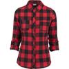 Urban Classics Femme - TURNUP FLANELL Chemise Noir / Rouge
