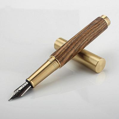 Классическая Мини-перьевая ручка из дерева Коричнево-черная Портативная чернильная ручка Перо EF/F Короткая Офисная Пишущая Рождественский Подарок Ручки