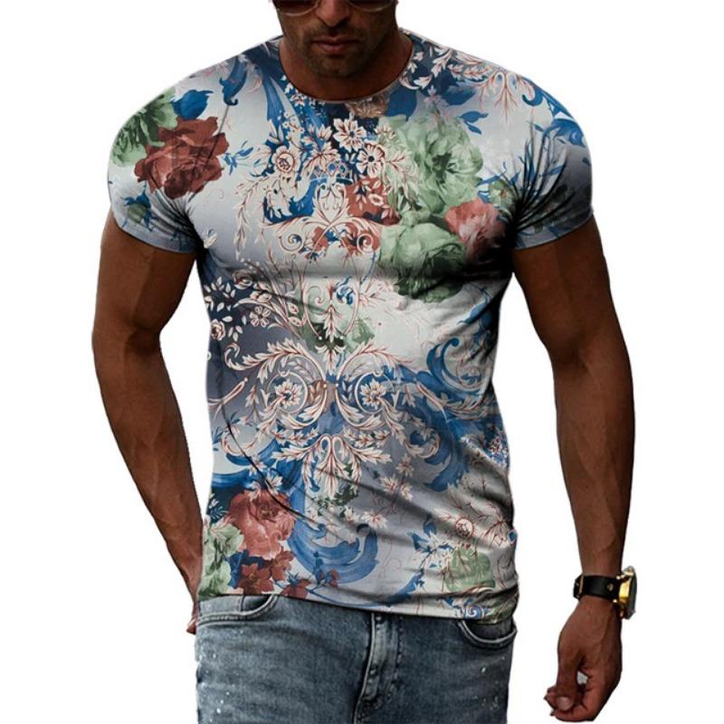 Мужская футболка, летняя, повседневная, с 3D-принтом, однотонная, с коротким рукавом, мужская футболка, пуловер