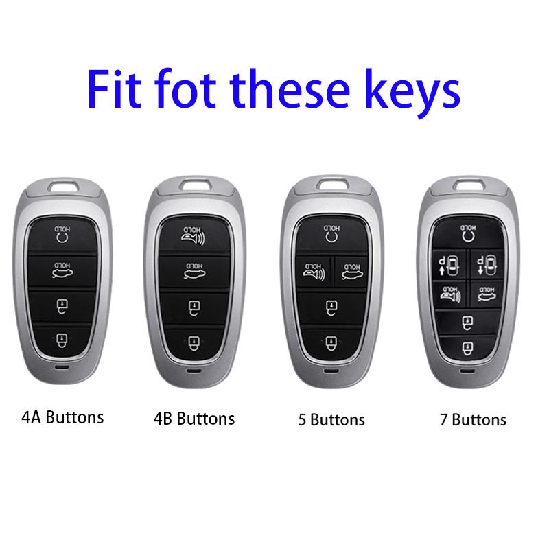 Чехол-накладка для пульта-брелока с 4 кнопками и золотой кромкой из ТПУ для Hyundai Sonata Nexo DN8 Santa Fe TM Tucson NX4 Staria Ioniq 2020-2021 гг.