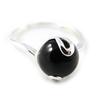 Silver Ring 'Jet Black Goddess' Black Silver (rhodium) - 8 Mm