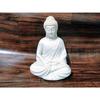 Медитирующий Будда Белый Премиум Редкая Ручная Работа Полимрамор Медитирующий Белый Будда Статуэтка Лорда/Идол, Средний Последний