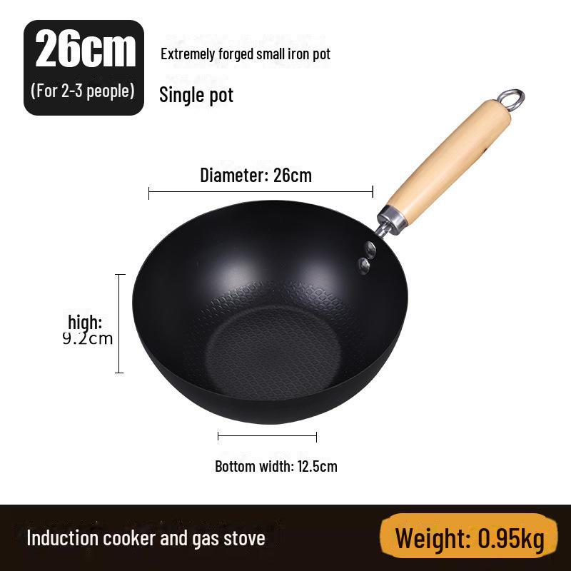 Мини-сковорода без покрытия диаметром 20 см для индукционных плит — компактная, легкая, идеальная для использования одним человеком
