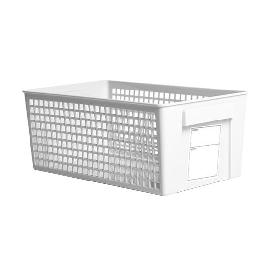 Пластиковая корзина для хранения с этикеткой, многоцелевой контейнер для хранения с нескользящей ручкой, вентилируемый