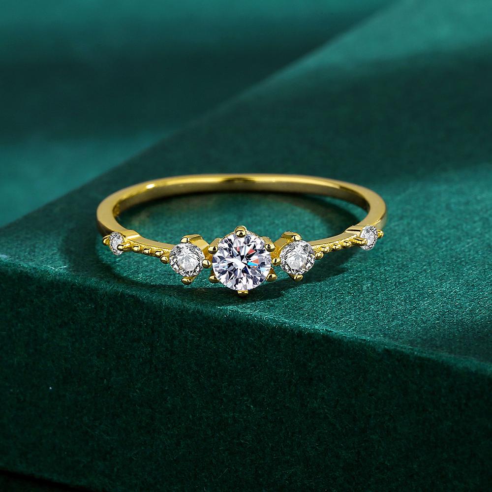 Изысканные серебряные кольца 925 пробы для женщин, желтое золото, простые повседневные простые полые кольца с кристаллами циркония и бриллиантами, подарки, ювелирные изделия