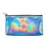 Retro Strawberry Pearl Shell Pattern Laser Cosmetic Makeup Bag, Holographic Travel Toiletry Pouch with Aesthetic Print for Girls Women Holiday Gift