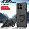 KEYSION Противоударный чехол для Xiaomi POCO F6 Pro, матовый жесткий пластиковый чехол-подставка для телефона с кольцом, задняя крышка для Xiaomi POCO F6 Pro