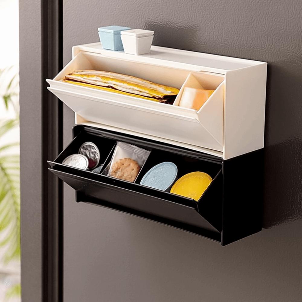 Магнитный ящик для хранения на холодильник без сверления, пластиковый боковой подвесной стеллаж для хранения, для ванной
