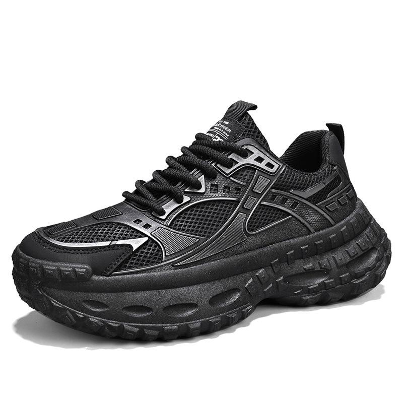 Новая сетчатая дышащая уличная повседневная спортивная обувь мужская увеличивающая рост подошва-шина толстая подошва кроссовки для папы мужская