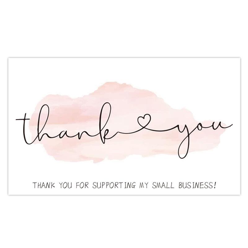 Black Thank You Greeting Cards, 50 Sheets/Pack