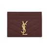 Ysl Монограмма Золотой Логотип Текстурированная тисненая стеганая кожаная визитница Женская визитница Темно-красная 423291-BOW01-6475