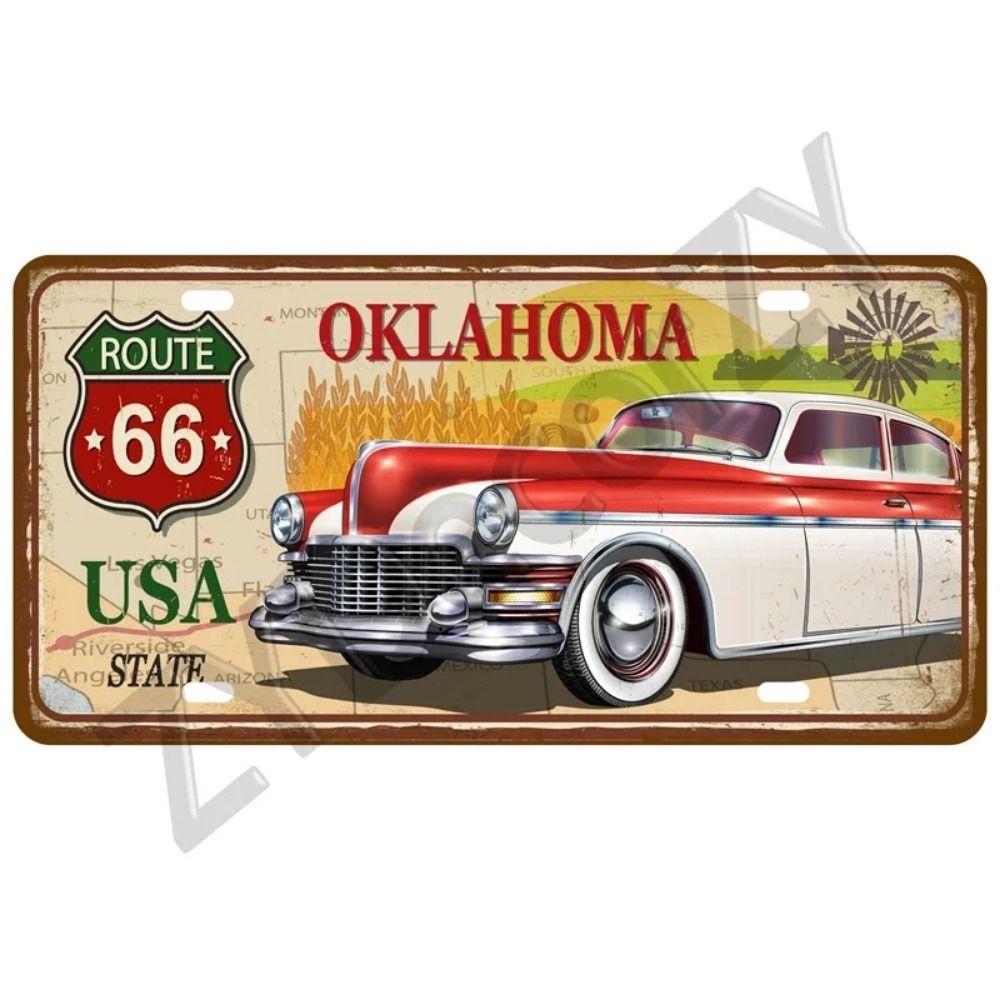 Винтажный Металлический Жестяной Знак Route 66 Машины Декор для Бара, Клуба, Шиномонтажа