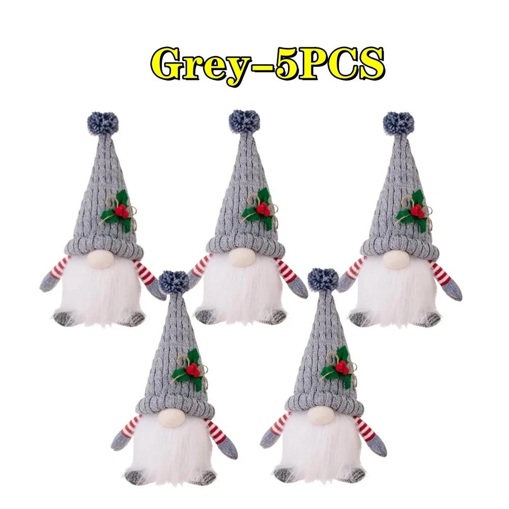 Рождественская кукла Эльф Гном со светодиодной подсветкой Рождественские украшения Рождественский светящийся гном Вязаная шапка Светящаяся кукла Рудольф Подарки на Новый год