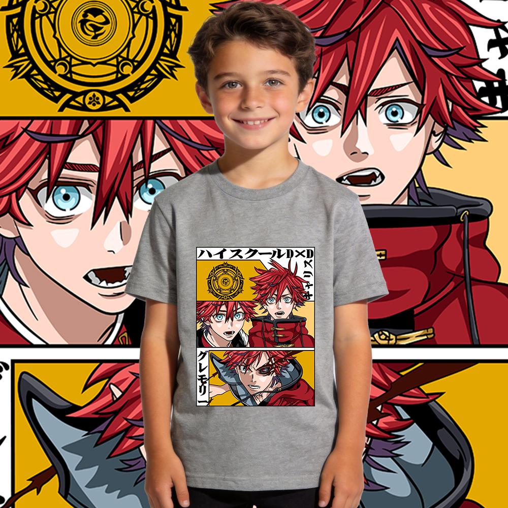 High School Dxd Garith Gremory Anime Print Cotton T Shirt Boys Girls Casual Soft Breathable Short Sleeve Kids Top