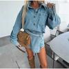 Fashion Denim Coat Short Skirt Sets for Women Stylish Single Breasted Lapel Loose Jacket A-line Skirts Suits Lady Spring 2 Pcs Outfit
