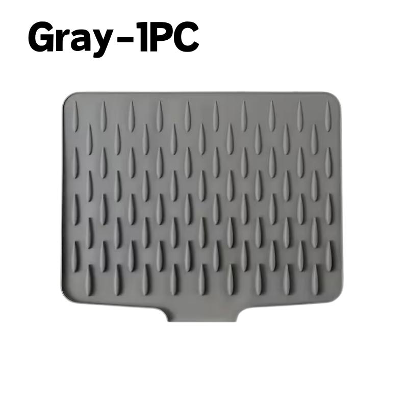 Premium Silicone Dish Drying Mat with Drain Lip Food-Grade Non-Slip Easy Clean Pad for Kitchen Countertop Protection Multi-Use