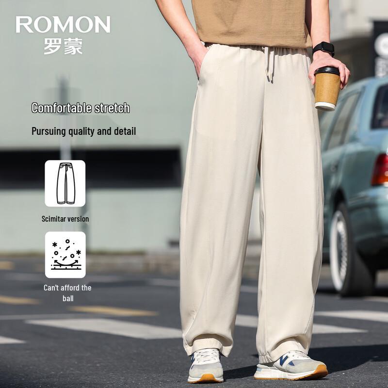 ROMON Unisex Lightweight Curved-Leg Casual Pants 808