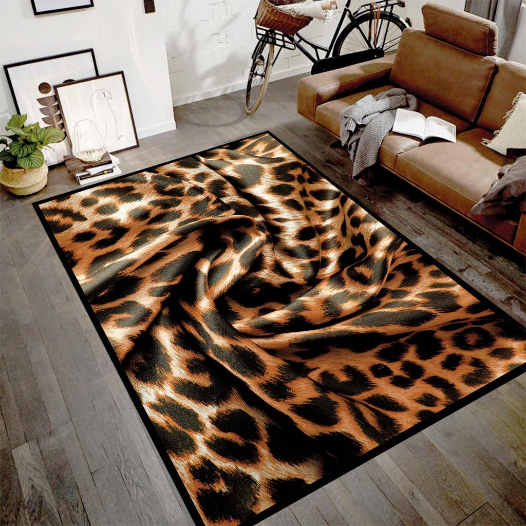 EPeddler Домашний декоративный леопардовый узор Цифровая печать Моющаяся нескользящая точечная основа Новое поколение ковров для гостиной, кухни, прихожей и напольного коврика