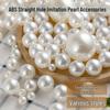 Imitation Pearl ABS Loose Beads for Jewelry and Clothing Accessories - Double and Non-Hole Options Available