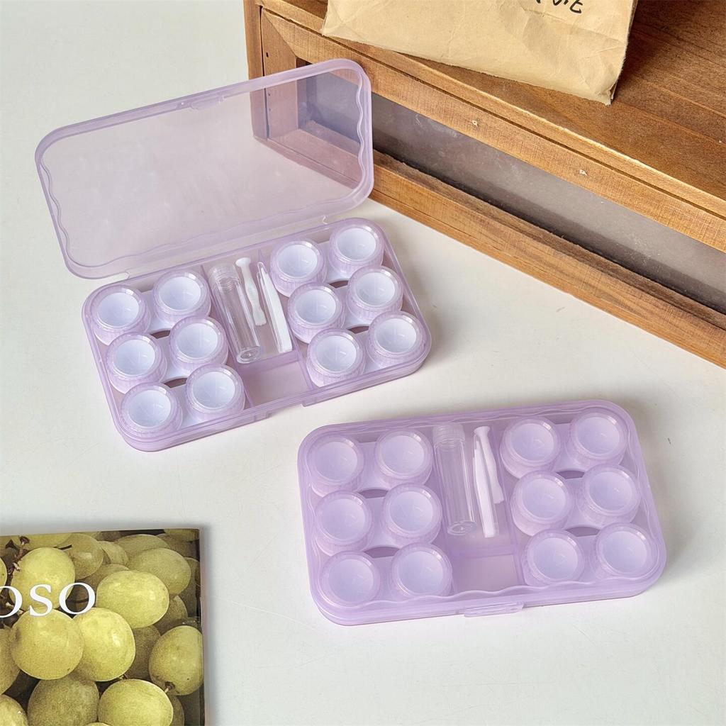 New Large-Capacity Contact Lens Box PVC Contact Lens Storage Box Morandi Color Contact Lens Companion Box Nursing Box