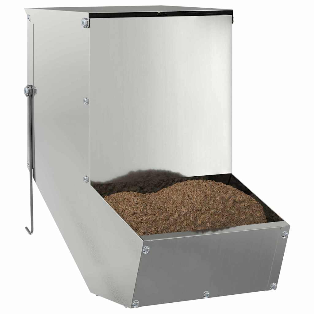 Rabbit Feeder Silver 17.5 x 26 x 28.5 cm Galvanized Steel