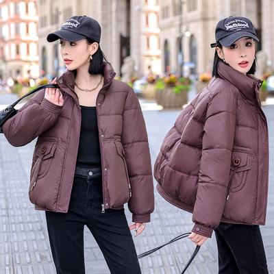 Пуховик женский короткий 2025 новый зимний корейская версия свободный утолщенный куртка-хлеб стройнящий теплый жакет