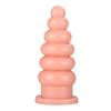 MAPARON Kanroko Anal Beads Anal Plug with Concave and Convex Flesh Color PVC 87mmx225mm Base,