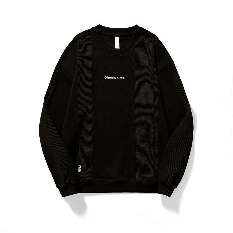 Мужская ретро-толстовка с пэчворком: Тяжелый, Свободный крой, Большой размер, Длинный рукав для Осени и Зимы