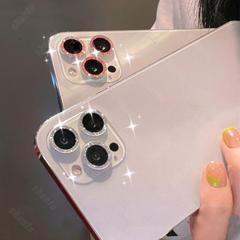 1 шт. защитная пленка для объектива камеры Bling Diamond для iPhone 11 12 13 14 15 16 Pro Max Diamonds Metal Ring защитная пленка для объектива камеры из закаленного стекла