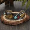 Винтажный Богемный Имитация Бирюзы Открытый Регулируемый Браслет Этнический Стиль Ретро Модный Женский Вечерний Банкетный Подарок