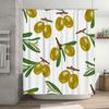 Luxurious Green Olive Pattern Shower Curtain Waterproof Home Decoration Bathroom Decorative Liner Set For Kitchen Sink Basin
