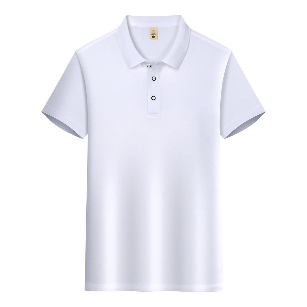 Поло с коротким рукавом из ледяного шелка с вышивкой на заказ - Униформа для бизнес-команды с отложным воротником.