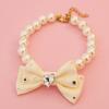 Faux Pearl Pet Collar Necklace with Bow for Dogs Cats Fancy Cat Wedding Collar Jewelry for Girl Cats Dogs Accessories