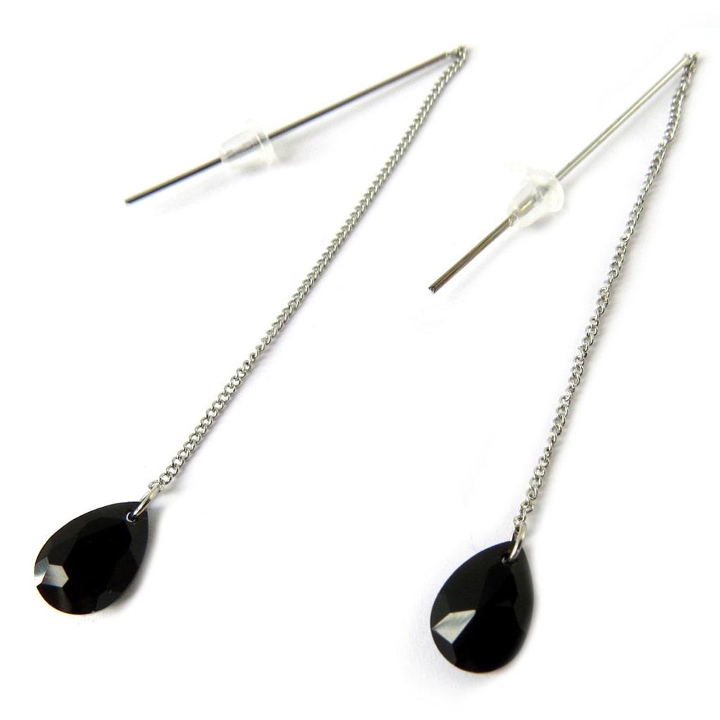 Les Trésors De Lily [N8320] — Дизайнерские серьги «Скарлетт» серебристо-черного цвета