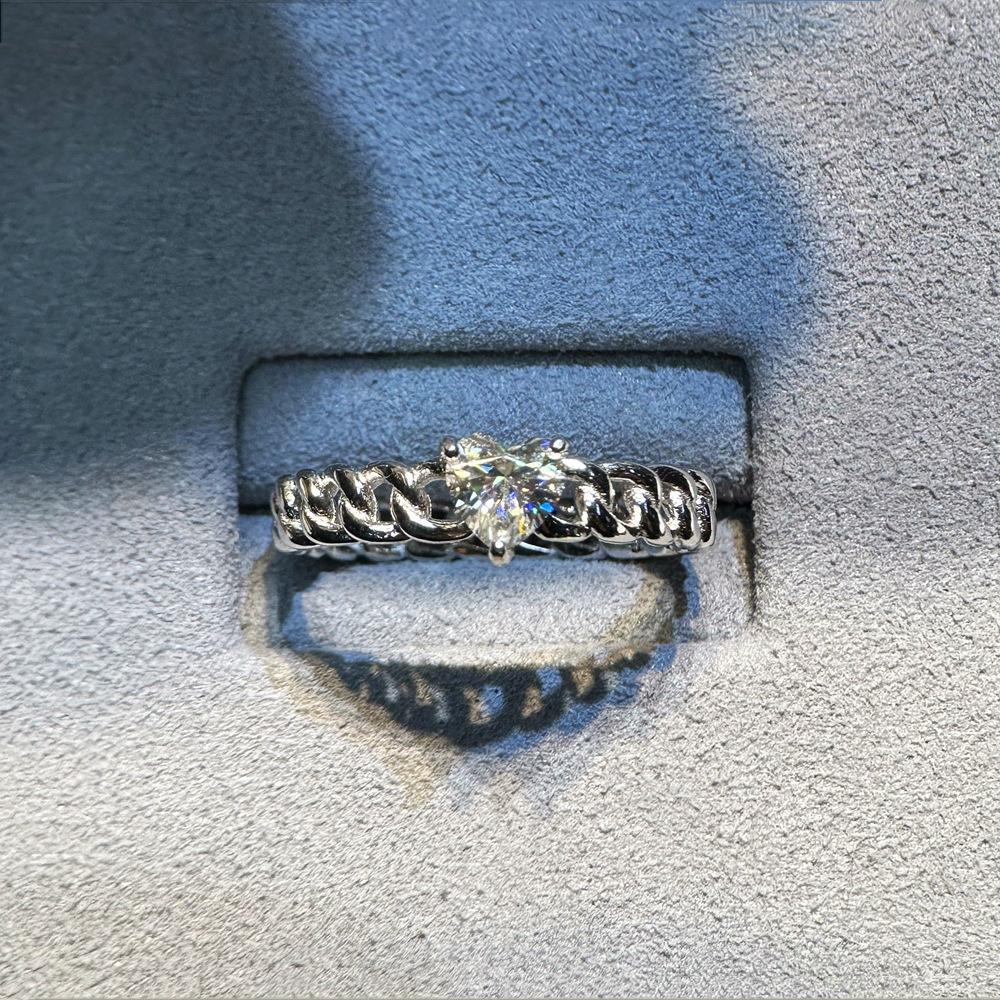 Vinregem 100% стерлинговое серебро 925 пробы 3EX VVS1 D цвет огранка сердце 5 мм 0.5ct настоящий муассанит бриллианты кольцо для женщин свадебная вечеринка ювелирные изделия подарки