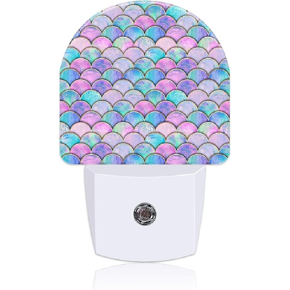 Watercolor Christmas Tree Night Light for Kids, LED Night Light Plug into Wall with Dusk to Dawn Sensor for Girls Boys Women Men Room Decor, Hallway,