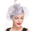 Fascinator Hat for Women Tea Party Headband Wedding Hat Vintage Pillbox Mesh Flower Feathers Hair Clip Stylish