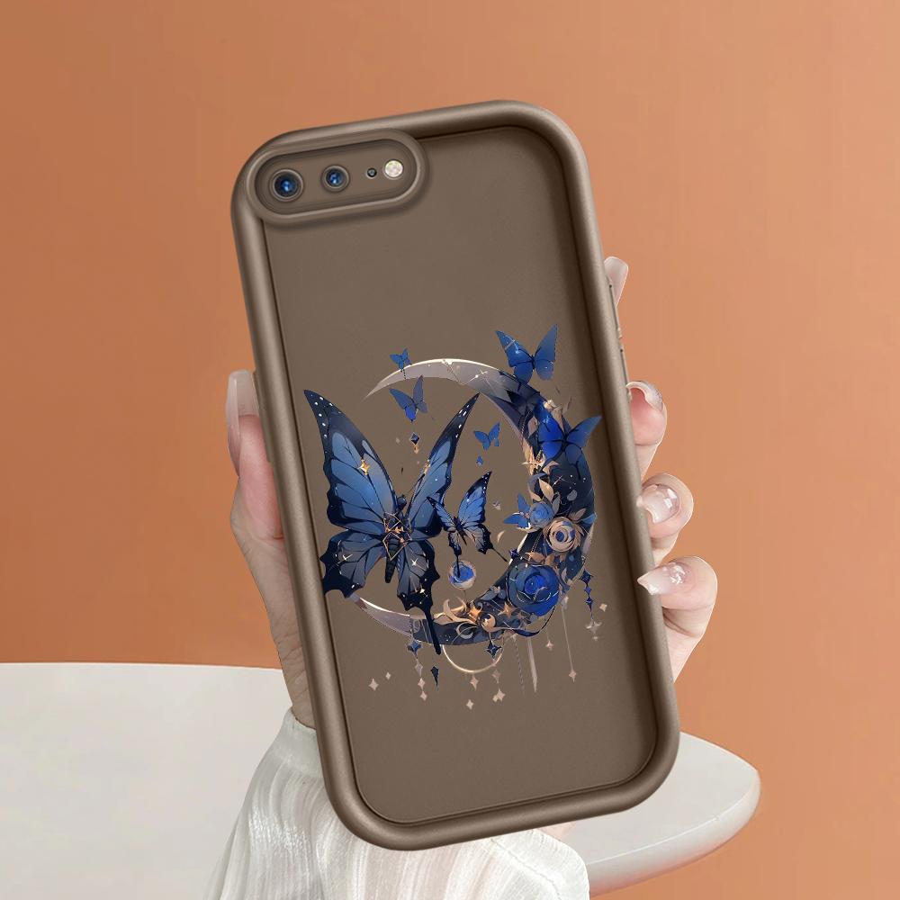 Butterfly Moon Pattern Phone Case for iPhone Samsung Galaxy Xiaomi Redmi POCO HUAWEI Honor Shockproof Rubber Soft Flexible Cover Casing