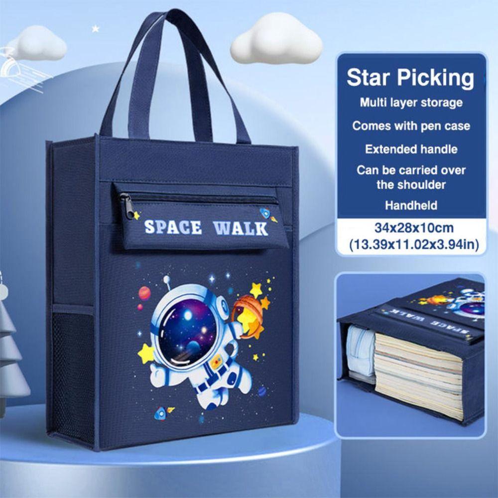 3/5-Layer Tutorial Bag Large-capacity A4 File Bag Cartoon Art Storage Bag boys girls